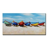 abordables Peintures paysages-Mintura main bateau paysage peintures à l&#039;huile sur toile mur art décoration moderne abstrait image pour la décoration intérieure roulé sans cadre non étiré peinture