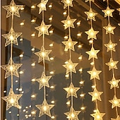 tanie Zasilane przez USB-Star window curtain string lights 3x2m christmas fairy lights wodoodporna pilot usb girlanda światła do sypialni ślub xmas holiday decor 3x1m 3x2m