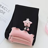 Barn Flickor Fleecefodrade Leggings Tecknat Aktiv Rynkad Skola Bomull 3-7 år Höst Svart Rodnande Rosa Purpur billiga Underdelar-Barn Flickor Fleecefodrade Leggings Tecknat Aktiv Rynkad Skola Bomull 3-7 år Höst Svart Rodnande Rosa Purpur