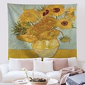 billige kunsttepper-van gogh maleri stor vegg billedvev kunst dekor teppe gardin hengende hjem soverom stue dekorasjon polyester