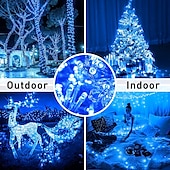 billige Elektrisk støpsel-juleslyngelys utendørs 20m 200leds 8 moduser plugg inn julepynt varme hvite lys fest hage juledekor belysning ac220v 230v 240v eu plugg