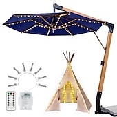 ieftine Acumulatoare-lumini pentru umbrelă de terasă în aer liber 104 led-uri 16 culori 4 moduri de iluminat umbrelă fără fir cu baterie telecomandă lumini de stâlp de exterior impermeabile pentru umbrele de terasă
