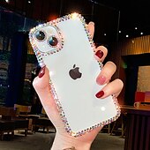 ieftine Carcase iPhone-telefon Maska Pentru iPhone 15 14 Pro Max Plus iPhone 16e iPhone 13 12 11 Pro Max Crystal Clear Neîngălbenește Anti Șoc Ștras Gel de Siliciu Silicon