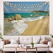 tanie Tkanina Plaży Oceanicznej-wall tapestry art decor koc kurtyna piknik obrus wiszący dom sypialnia salon akademik dekoracja krajobraz plaża morze ocean fala wschód słońca zachód słońca