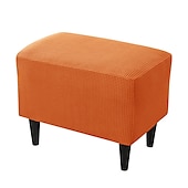 abordables Funda para otomana-Funda elástica para otomana plegable color burdeos, protector de muebles, funda rectangular suave con base elástica, funda para otomana