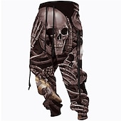 cheap Sweatpants-Men&#039;s Sweatpants Joggers Trousers Drawstring Side Pockets Elastic Waist Graphic Prints Comfort Breathable Sports Outdoor Casual Daily Cotton Blend Terry Streetwear Designer Black Blue Micro-elastic
