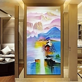 abordables Peintures paysages-Mintura main bateau paysage peintures à l&#039;huile sur toile mur art décoration moderne abstrait image pour la décoration intérieure roulé sans cadre non étiré peinture