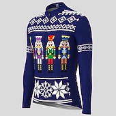 billiga Tröjor för män-herrcykeltröja långärmad cykeltröja med 3 bakfickor ful jul rolig jul mountainbike mtb landsvägscykel cykling andas snabbtorkande fukttransporterande reflexremsor svart