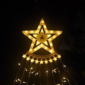 baratos Luzes de cordas de férias-Luzes de Corda de Árvore de Natal Solar 350 LED com 8 Modos e Temporizador Luzes Estrelas Exteriores à Prova d&#039;Água para Decoração de Janela de Natal Jardim Casamento Decoração de Férias