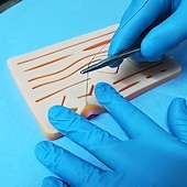economico Forniture per ufficio-kit completo per la pratica della sutura per l&#039;addestramento alla sutura, incluso un grande tampone di sutura in silicone con ferite pretagliate e kit di strumenti di sutura