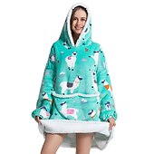 cheap Wearable Blanket-Womened Blanket Wearable Blanket, Sleepwear Fleece Sherpa Blanket Sweatshirt with Pocket and Sleeves