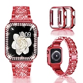 cheap Apple Watch Bands-[1+2Pack] Jewelry Bracelet Compatible with Apple Watch band 38mm 40mm 41mm 42mm 44mm 45mm 49mm with Case Bling Diamond Rhinestone Strap Replacement Wristband for iwatch Series Ultra 8 7 6 5 4 3 2 1 SE