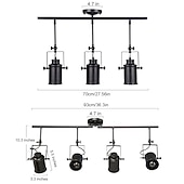 cheap Spot Lights Fixtures-LED Ceiling Spotlight Retro Vintage Ceiling lights E27 Downlight, 2-lights Round Design Black Iron Lampshade, Rotatable Adjustable Industrial Wind Spotlights