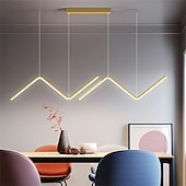 cheap Island Lights-LED Pendant Light 90 cm Island Lights Dimmable Line Design Aluminum Stylish Minimalist Painted Finishes Nordic Style Dining Room Kitchen Lights 110-240V ONLY DIMMABLE WITH REMOTE CONTROL
