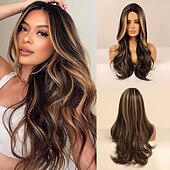 cheap Synthetic Trendy Wigs-Barbiecore Movie Wigs Blonde Highlight Wigs for Women 26 Inch Long Curly Synthetic Wigs Middle Part Blonde Highlights Hair Wigs Loose Wavy Wigs Heat Resistant