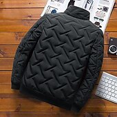economico Piumini e parka da uomo-Per uomo Piumino Giacca bomber Giacca trapuntata Zip intera Informale Da tutti i giorni Standard Casual quotidiano Di moda Antivento Tenere al caldo Autunno Inverno Righe e Plaid Nero Verde chiaro