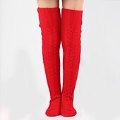 cheap Home Socks-Women&#039;s Cable Knitted THigh High Boot Socks Extra Long Winter Stockings Over Knee Leg Warmers Floor Socks Wool