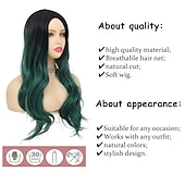 economico Parrucche trendy sintetiche-ombre verdi lunghe ondulate ricci parrucche per le donne verde scuro parrucche sintetiche dei capelli radici scure dei capelli delle donne parrucca piena cosplay festa di natale parrucche uso