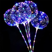 ieftine Lumini decorative-lumini led baloane decor balon folie transparenta lumina pentru petrecere ziua de nastere nunta decor de craciun decor pentru casa stand coloana cu baza