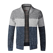 economico Maglioni Cardigan da uomo-Per uomo Cardigan Maglione Maglione in pile A coste Maglia Cerniera Lavorato a maglia Color Block Colletto Mao Top caldi Contemporaneo moderno Da tutti i giorni Per uscire Abbigliamento Autunno