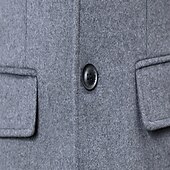 billiga Trenchcoat för män-Herr Vinterkappa Rock Trenchcoat Kontor &amp; Karriär Dagliga kläder Vinter Ylle Håller värmen Tvättbar Ytterkläder Kläder Mode Uppvärmning Solid färg Flera fickor Nedvikt Enkelknäppt