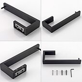 cheap Bathroom Accessory Set-Bathroom Accessory Set 3 Piece Stainless Steel,Wall Mounted Towel Bar,Toilet Paper Holder and Robe Hook,Bathroom Hardware Set(Black/Brushed Nickel)