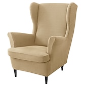 cheap Armchair Cover &amp; Armless Chair Cover-Stretch Wingback Chair Cover Burgundy Wing Chair Slipcovers With Seat Cushion Cover Spandex Jacquard Wingback Armchair Covers