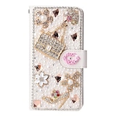 levne Pouzdra pro iPhone-Třpytivé pouzdro z umělé kůže pro iPhone 16, 15, Pro Max Plus, 14, 13, 12, 11, Pro Max Mini, SE, X, XR, XS Max, 8, 7, Plus – lesklý flipový kryt s přihrádkami na karty, celoplošná ochrana proti nárazům