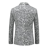 halpa Blazer &amp; Takki-miesten bleiseri takki bleiseri muotijuhla retro yksivärinen hopea kulta standardi istuu yksirintainen yksi nappi
