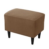 abordables Funda para otomana-Funda elástica para otomana plegable color burdeos, protector de muebles, funda rectangular suave con base elástica, funda para otomana