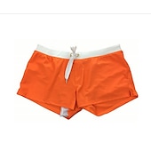 voordelige heren boxer zwembroek-Voor heren Boardshorts Zwemshorts Lange zwembroeken Effen Kleur Trekkoord met Mesh-voering Splitsen Sportief Strand Chique en modern Casual / sportief Grasgroen Zwart
