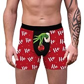 cheap Christmas Pajamas-Christmas Gift Boxer Briefs Underwear Men&#039;s Christmas Carnival Masquerade Christmas Eve Christmas Adults Party Christmas