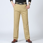 Herre Dressbukser Bukser Lomme Rett ben عادي Komfort Pustende Full lengde Bryllup Avslappet Daglig 100 % bomull Sport Stilfull Militærgrønn Svart Høy Midje Uelastisk billige Slank-Herre Dressbukser Bukser Lomme Rett ben عادي Komfort Pustende Full lengde Bryllup Avslappet Daglig 100 % bomull Sport Stilfull Militærgrønn Svart Høy Midje Uelastisk