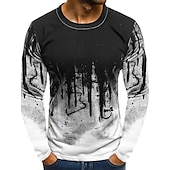 cheap 3D T shirts-Men&#039;s Graphic Prints Spiral Stripe T shirt Long Sleeve T shirt 3D Print Crew Neck Shirt Designer Casual Big and Tall Daily Holiday A B C Spring &amp;  Fall Clothing Apparel S M L XL XXL 3XL 4XL