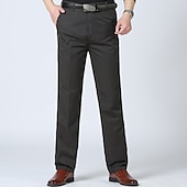 Herre Dressbukser Bukser Lomme Rett ben عادي Komfort Pustende Full lengde Bryllup Avslappet Daglig 100 % bomull Sport Stilfull Militærgrønn Svart Høy Midje Uelastisk billige Slank-Herre Dressbukser Bukser Lomme Rett ben عادي Komfort Pustende Full lengde Bryllup Avslappet Daglig 100 % bomull Sport Stilfull Militærgrønn Svart Høy Midje Uelastisk