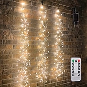 abordables Guirlandes lumineuses à brancher-Guirlande lumineuse élégante pour réception de mariage, fête, cascade, guirlande lumineuse à LED, 2 m, 200 LED, vignes, fil de cuivre, décoration d&#039;arbre de Noël, mariage, fête