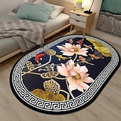billige 3D digitale utskrifts tepper-3d oval gulvmatte stue teppe hjem soverom garderobe stue gulvmatte maskinvaskbart teppe