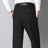 billige Løs-Herre Dressbukser Bukser kinesisk Lomme عادي Komfort Pustende Full lengde Bryllup Kontor Virksomhet Elegant og moderne Formelt Svart Blå Mikroelastisk