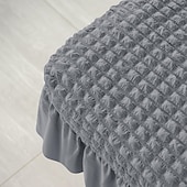 economico Fodera per poggiapiedi-fodera per pouf in spandex seersucker, fodera per poggiapiedi rettangolare elasticizzata bordeaux, fodere lavabili e sfoderabili per pouf contenitore, protezione in spandex alta per poggiapiedi