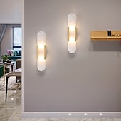 economico Luci da parete-applique da parete a led in marmo ovale applique moderna luce calda apparecchio di illuminazione moderna lampade da parete per interni camera da letto sala da pranzo rame 110-240v
