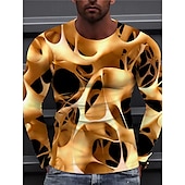 cheap 3D T shirts-Men&#039;s Graphic Prints Spiral Stripe T shirt Long Sleeve T shirt 3D Print Crew Neck Shirt Designer Casual Big and Tall Daily Holiday A B C Spring &amp;  Fall Clothing Apparel S M L XL XXL 3XL 4XL