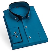 preiswerte Button-Down-Hemden für Herren-Herren Oberhemd Hemd Bügelfreies Hemd Kragenhemd Stretch Grafik-Drucke Hochzeit Outdoor Meeresblau Schwarz Weiß Wein Langarm Umlegekragen Frühling Herbst Bekleidung