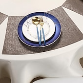 abordables Plaidemats &amp; Coasters &amp; Trivets-Manteles individuales de piel sintética para mesa redonda, 1 unidad, manteles individuales con forma de cuña, manteles redondos resistentes al calor para mesa de comedor, manteles impermeables de PU