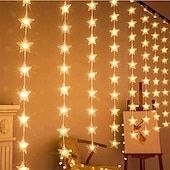 tanie Zasilane przez USB-Star window curtain string lights 3x2m christmas fairy lights wodoodporna pilot usb girlanda światła do sypialni ślub xmas holiday decor 3x1m 3x2m