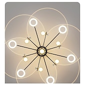 economico Luci a sospensione-lampada a sospensione a led dimmerabile, lampadario sputnik moderno cerchio a 12 luci paralume in acrilico lampada da soffitto in metallo vintage con finitura cromata per isola cucina sala da pranzo