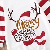 voordelige Pyjama&#039;s-Familie-look Kerst Familie Pyjama Pyjama  Gestreept Brief Huis Wit Lange mouw Mama En Ik Outfits Dagelijks Bijpassende outfits