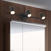 levne Toaletky-přední zrcadlová led koupelnová nástěnná lampa černá a bílá jednoduchá 3hlavová nastavitelná šatna chodbová lampa na verandě