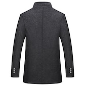 preiswerte Herren-Blazer &amp; -Anzüge-Herren Wintermantel Wollmantel Mantel Freizeitskleidung Ausgehen Winter Herbst POLY warm halten Draussen Oberbekleidung Bekleidung Modisch Warm-Ups Einfarbig Tasche Ständer Einreihiger Verschluss