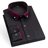 preiswerte Button-Down-Hemden für Herren-Herren Oberhemd Hemd Bügelfreies Hemd Kragenhemd Stretch Grafik-Drucke Hochzeit Outdoor Meeresblau Schwarz Weiß Wein Langarm Umlegekragen Frühling Herbst Bekleidung