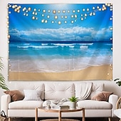 tanie Tkanina Plaży Oceanicznej-wall tapestry art decor koc kurtyna piknik obrus wiszący dom sypialnia salon akademik dekoracja krajobraz plaża morze ocean fala wschód słońca zachód słońca